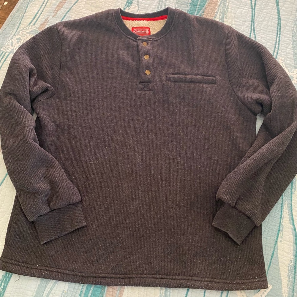 Coleman Gray Sweater with thick warm lining with Red Tag size L